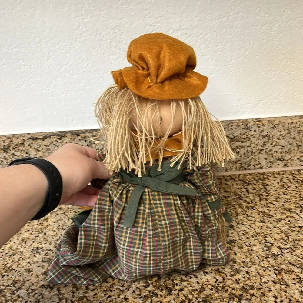 Fall Scarecrow Doll with Pumpkin
